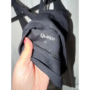 Quince Ultra-Soft‎ Performance Strappy Longline Sports Bra Black CMSL001 Size S thumbnail 4