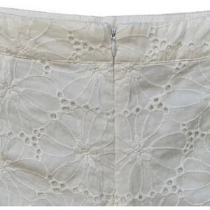 J.O.A Los‎ Angeles White Eyelet Lace Shorts High Waist Ruffle Hem Retro Feminine thumbnail 5
