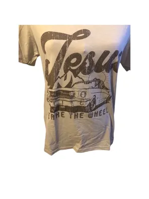 Jesus Take The Wheel T-Shirt, M, Beige Last One! thumbnail 2