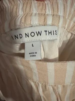Striped Tie-Shoulder Ruffle Camisole - Beige Cream thumbnail 2