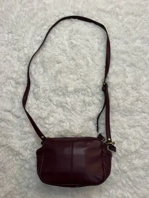 Coach Burgundy Leather Camera Crossbody with Gold Hardware thumbnail 3