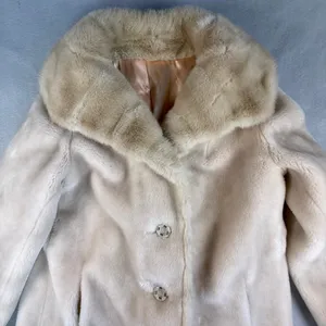 Sportowne Ultra Seal Faux Fur Coat Beige Jacket Women 10 Vintage Mobwife thumbnail 2