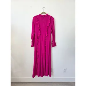 NEW Runaway The Label Oxana Dress Long Sleeve Hot Pink Ruffle Coquette Small thumbnail 7