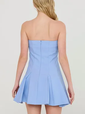 HYFVE Baby Blue Godet Strapless Skort Dress with Built-In Shorts – Small thumbnail 3