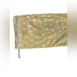 Beginning Boutique NWT Festive Y2K Sequined Yellow Heart Pattern Tube Top Size:12 thumbnail 4