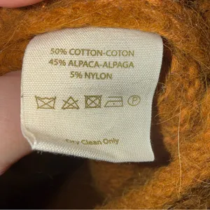 Free People‎ knit sweater over sized mustard brown color Alpaca Blend Small thumbnail 4