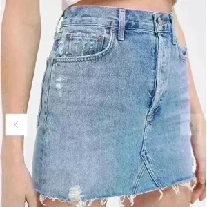 AGOLDE Quinn High Waisted Distressed Denim Mini Skirt size 29 thumbnail 2