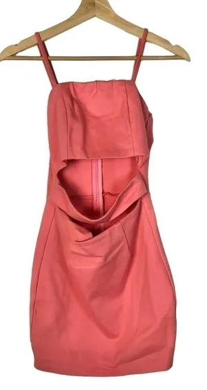 Revolve‎ By the Way Coral Cut Out Bodycon Mini Dress XS thumbnail 1