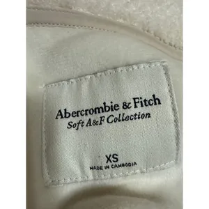 Abercrombie & Fitch White Faux Fur Sherpa Full Zip Sleeveless Vest Jacket XS thumbnail 3