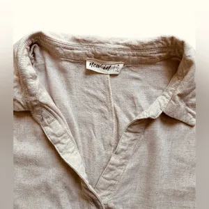 Tan Smocked Linen Blend Maxi Sundress thumbnail 6