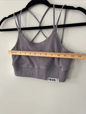 Gymshark Workout Sports Bra Ribbed Fair Condition Signs of Wear Gym Yoga thumbnail 5