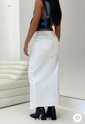 Princess Polly White Denim Maxi Skirt thumbnail 4