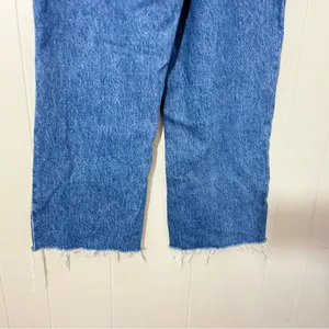 White Fox High Rise Wide Leg Jeans Blue Raw Hem Size M thumbnail 8
