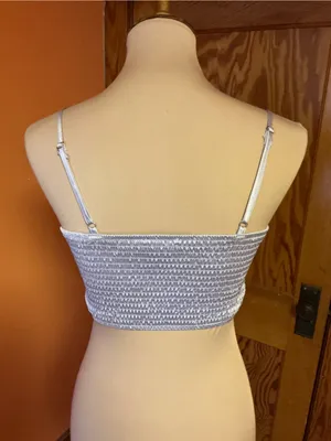 Forever 21 Y2K Inspired Satin Lace Cami Handkerchief Hem Lavender Top XS S thumbnail 8