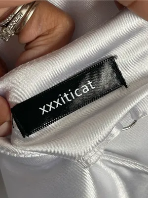 XXXITICAT White Silver Satin Cowl Midi Dress Sz S thumbnail 8