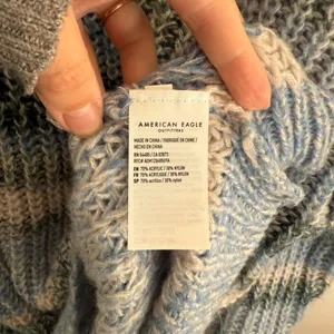 American Eagle Oversized Striped Knit Sweater L thumbnail 3