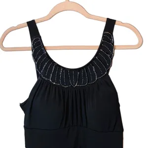 City Triangles Black Dress XL Beaded Neck Sleeveless Tiered Party‎ Cocktail thumbnail 2