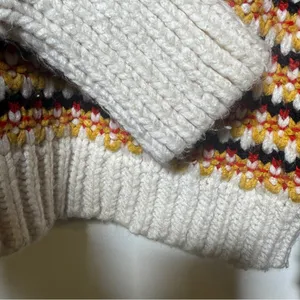 Zara Knit Striped Multicolor Chunky Cable Sweater Womens Medium thumbnail 6