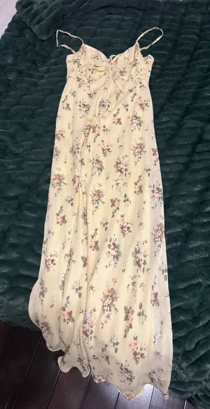 Yellow Floral Dress Abercrombie thumbnail 1