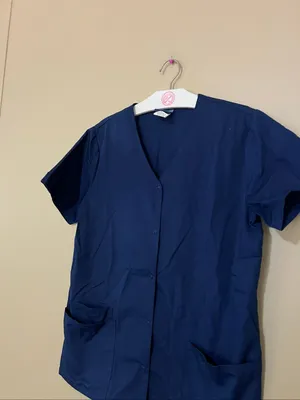 Cherokee Workwear Blue Button Up Scrub Top Size XS Womans thumbnail 3