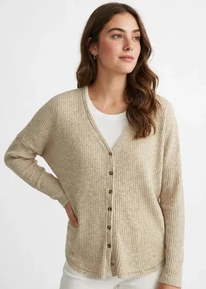 Out From Under Cardigan Tan XS Long Sleeve Cozy Cottagecore thumbnail 1