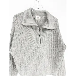 Free People Colorado 1/2 Zip Pullover Sweater Women's S‎ Gray Cozy thumbnail 4