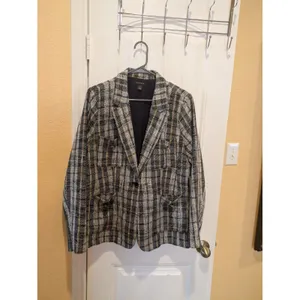 Halogen Blazer Womens XL Multicolor Plaid Tweed Single Breasted One Button thumbnail 3