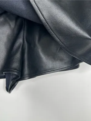 We The Free Free People Paradise Found Faux Leather Skort Black Size Large thumbnail 5