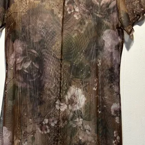 Sheer camo and‎ floral dress size s thumbnail 2