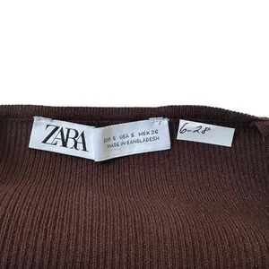 Zara Top Womens Small Ribbed Crop Halter Spaghetti Strap Brown Sleeveless | 6-28 thumbnail 3
