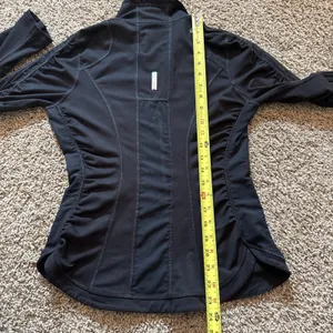 Women's Zella Black Athletic Jacket Sz XS Athlesure Runched Sleeves‎ Mesh thumbnail 6