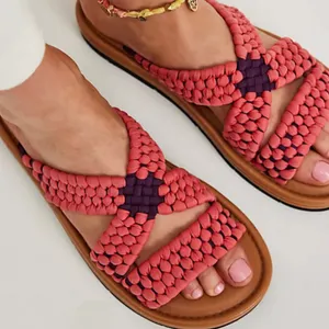 NWT Free People Edge Water Woven Sandals in Salsa thumbnail 2