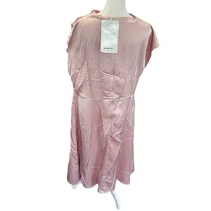 Fehaute XXL Pink Satin Midi Dress | Elegant Cowl Neck Sleeveless thumbnail 8