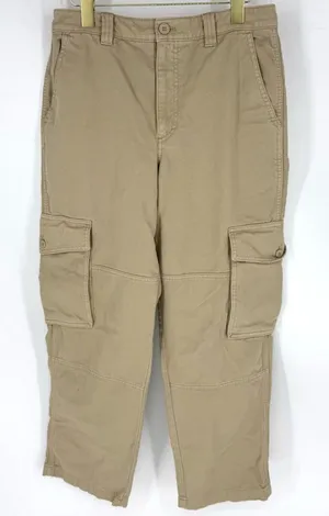 Tna Wide Leg Cargo Pants Tan‎ Size 8 thumbnail 1