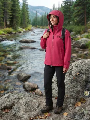 Mountain Hardwear Waterproof Hooded Jacket - Magenta / Pink S thumbnail 2