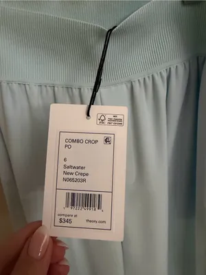 NWT Theory Pants Women's Size 6 Pull On Crepe Soft Pastel Blue Flowy thumbnail 5