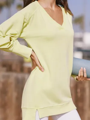 Daily Practice Anthropologie Batwing Pullover Sweatshirt Size xs yellow thumbnail 1