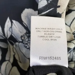 Luna Project Black & White Floral Long Sleeve Pintucked Blouse Size M thumbnail 8