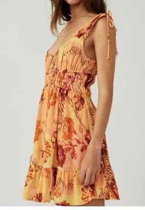Free People Vernon Mini Dress Sleeveless Tie Shoulder Floral...Size X-Small thumbnail 2