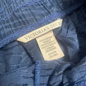 Victorias Secret Navy Blue Satin Jacquard Tiger Stripe Pajama Shorts Small thumbnail 2