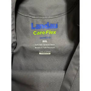 Landau CareFlex Womens Scrub Top 3XL Gray V-Neck Stretch Modern Fit 2Pocket NWOT thumbnail 3