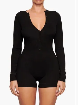 Skims soft lounge henley romper  thumbnail 1