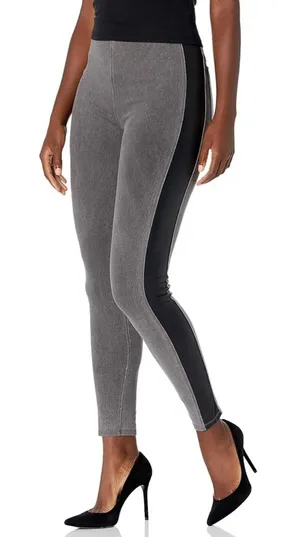 Lysse Women's Kasper Gray & Black Faux Leather Side Legging Pants Sz‎ XS NEW thumbnail 1