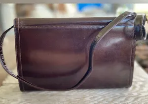 Susan Gail Leather Shoulder/Clutch Bag Brown thumbnail 2