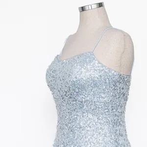 Betsy &‎ Adam - Ice Blue Sequined Floor Length Gown thumbnail 12