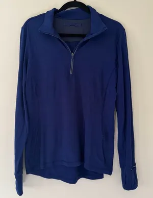 Lululemon Blue Quarter Zip 1/4 Zip Long Sleeve Workout Top‎ thumbnail 1