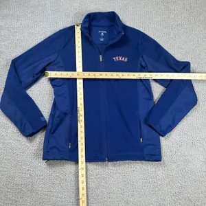 Texas Rangers Womens L Fleece Full Zip Jacket Embroidered MLB Baseball Antigua thumbnail 2
