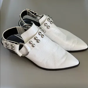 Rebecca Minkoff White Studded‎ Ankle Booties size 6.5 thumbnail 3