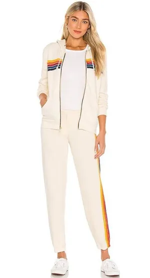 Aviator Nation Cream 5 Stripe Sweatpants thumbnail 5