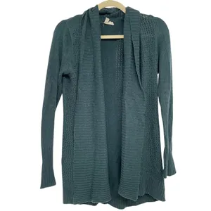 Moth Anthropologie Green Open Front Knit Cardigan Sweater XS Duster Long Line thumbnail 2